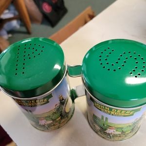 Metal John Deere Vintage 90s Salt & Pepper Shakers